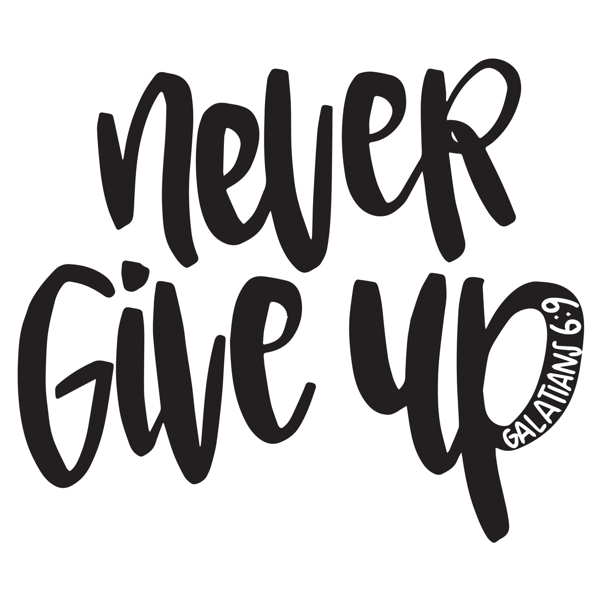 5 pack of Never Give Up tattoos – His Kids Company